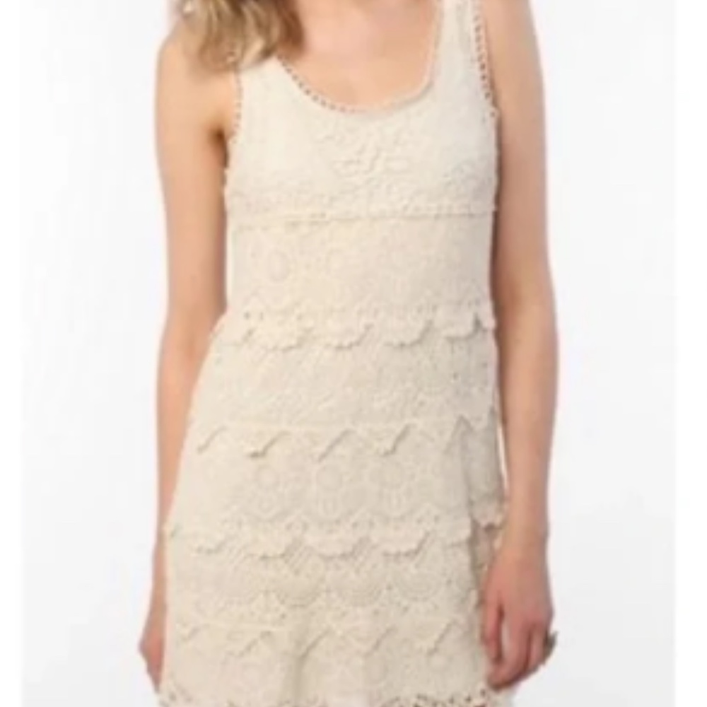 Urban Outfitters Staring at Stars Dress Tiered Crochet